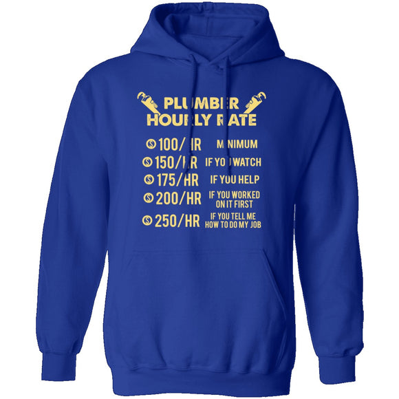 Plumber Hourly Rate T-Shirt CustomCat
