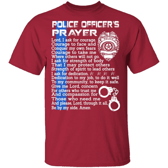 Police Officers Prayer T-Shirt CustomCat