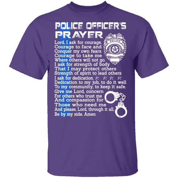 Police Officers Prayer T-Shirt CustomCat