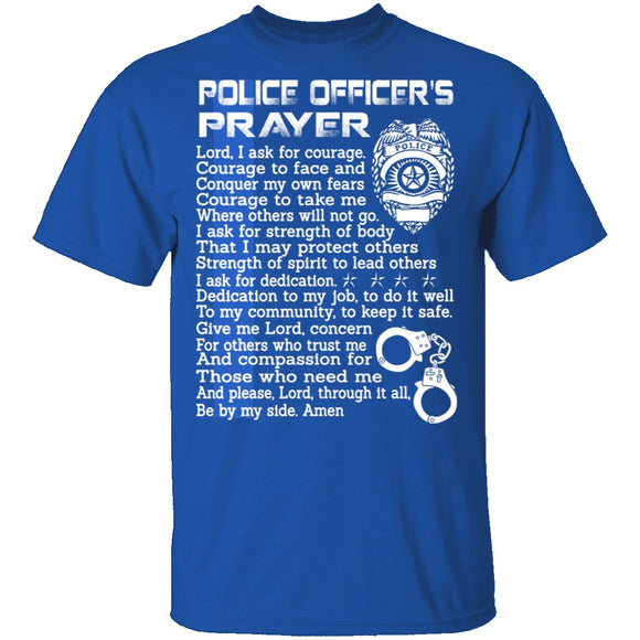 Police Officers Prayer T-Shirt CustomCat