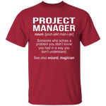 Project Manager Definition T-Shirt CustomCat