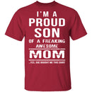 Proud Son Of An Awesome Mom T-Shirt CustomCat