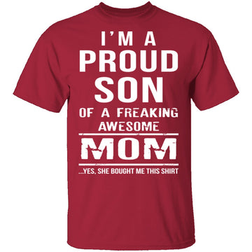 Proud Son Of An Awesome Mom T-Shirt CustomCat