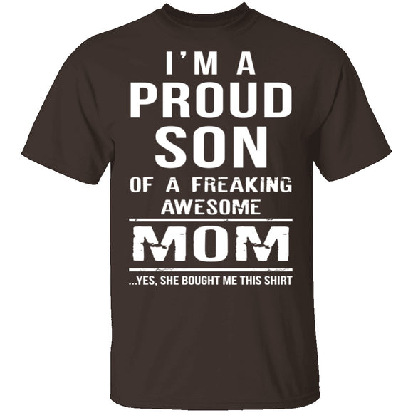 Proud Son Of An Awesome Mom T-Shirt CustomCat