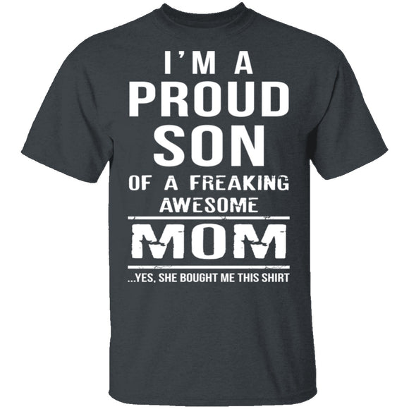 Proud Son Of An Awesome Mom T-Shirt CustomCat