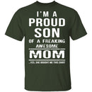Proud Son Of An Awesome Mom T-Shirt CustomCat