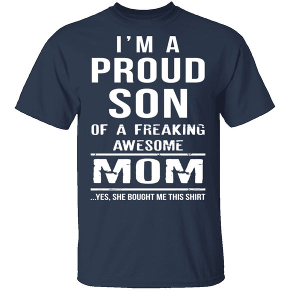 Proud Son Of An Awesome Mom T-Shirt CustomCat
