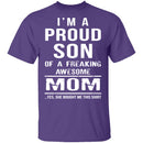 Proud Son Of An Awesome Mom T-Shirt CustomCat