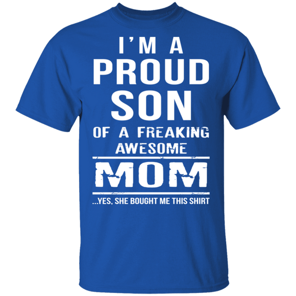 Proud Son Of An Awesome Mom T-Shirt CustomCat