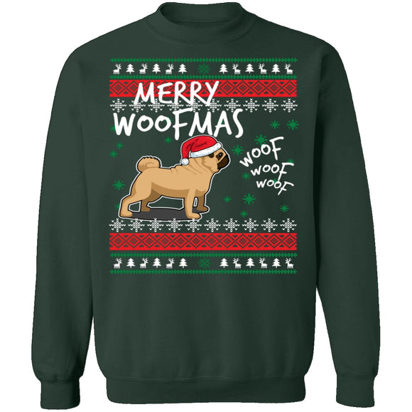 Pug Merry Woofmas Ugly Christmas Sweater CustomCat