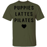 Puppies Lattes Pilates T-Shirt CustomCat