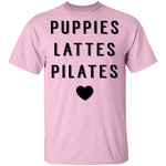 Puppies Lattes Pilates T-Shirt CustomCat