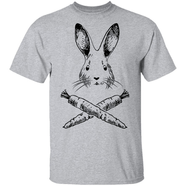 Rabbit And Crossed Carrots T-Shirt CustomCat