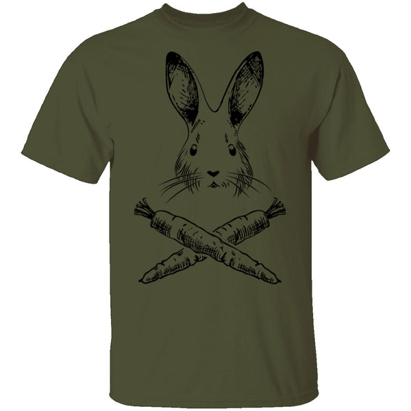 Rabbit And Crossed Carrots T-Shirt CustomCat