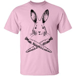 Rabbit And Crossed Carrots T-Shirt CustomCat