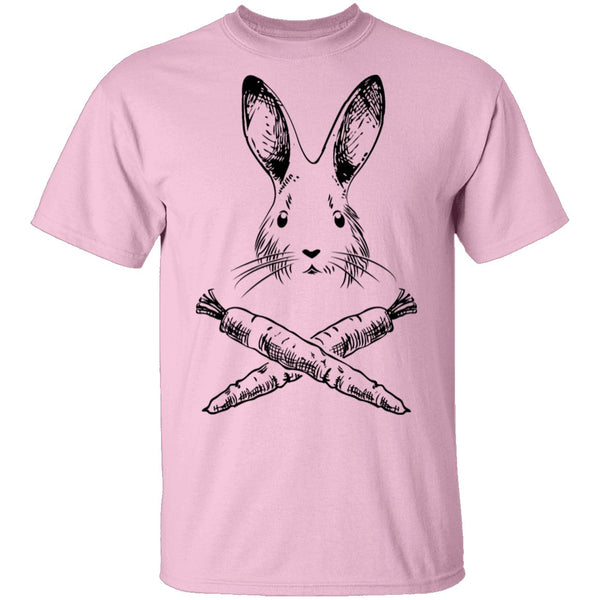Rabbit And Crossed Carrots T-Shirt CustomCat