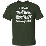 Red Hair Warning Label T-Shirt CustomCat
