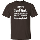 Red Hair Warning Label T-Shirt CustomCat