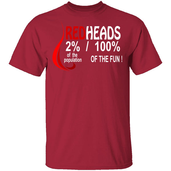 Red Heads 100% Fun T-Shirt CustomCat