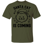 Santa Cat Is Coming T-Shirt CustomCat