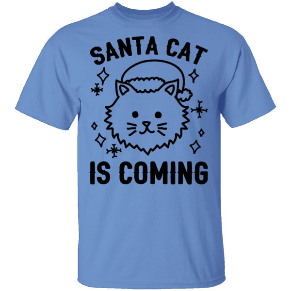 Santa Cat Is Coming T-Shirt CustomCat