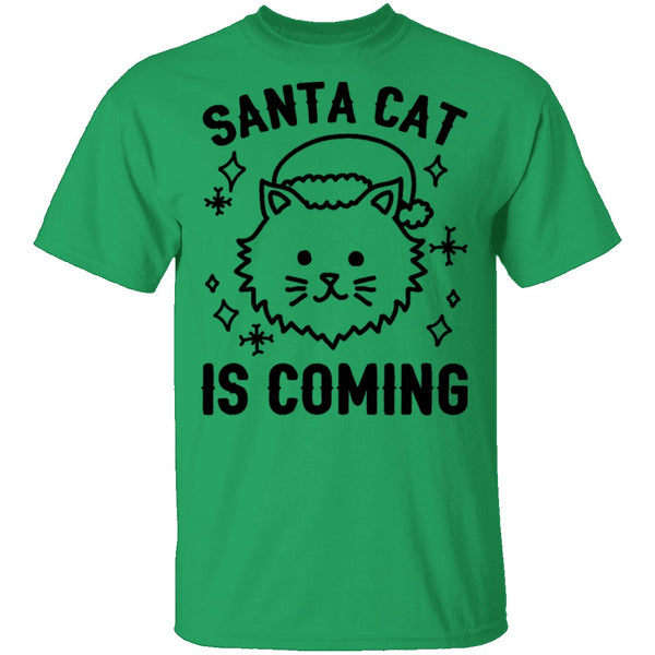 Santa Cat Is Coming T-Shirt CustomCat