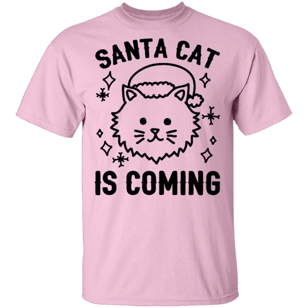 Santa Cat Is Coming T-Shirt CustomCat
