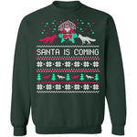 Santa Is Coming Ugly Christmas Sweater CustomCat