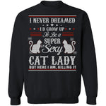 Sexy Cat Lady Ugly Christmas Sweater CustomCat