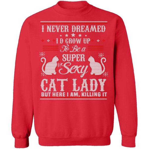 Sexy Cat Lady Ugly Christmas Sweater CustomCat