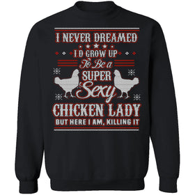 Sexy Chicken Lady Ugly Christmas Sweater CustomCat