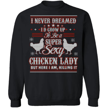 Sexy Chicken Lady Ugly Christmas Sweater CustomCat