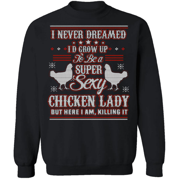 Sexy Chicken Lady Ugly Christmas Sweater CustomCat