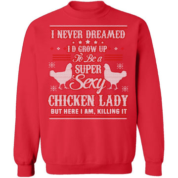 Sexy Chicken Lady Ugly Christmas Sweater CustomCat