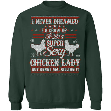 Sexy Chicken Lady Ugly Christmas Sweater CustomCat