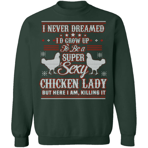 Sexy Chicken Lady Ugly Christmas Sweater CustomCat