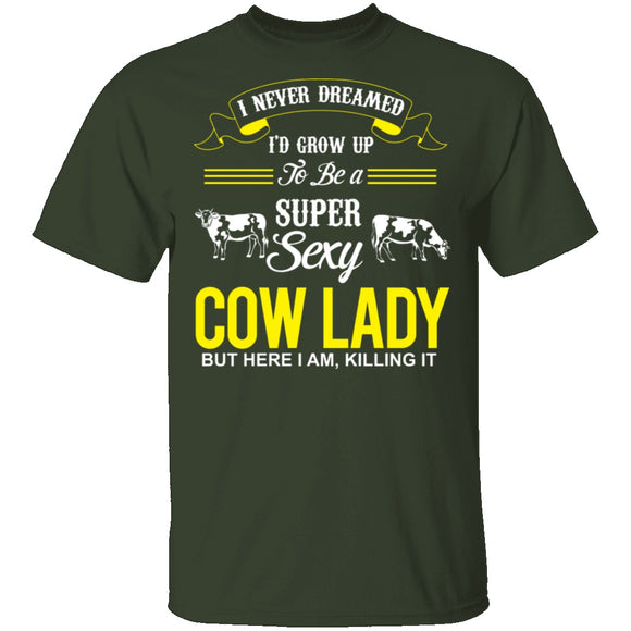 Sexy Cow Lady T-Shirt CustomCat