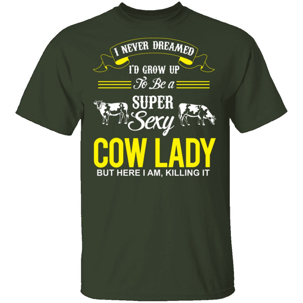 Sexy Cow Lady T-Shirt CustomCat