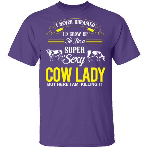 Sexy Cow Lady T-Shirt CustomCat
