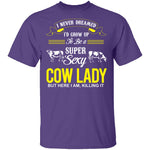Sexy Cow Lady T-Shirt CustomCat