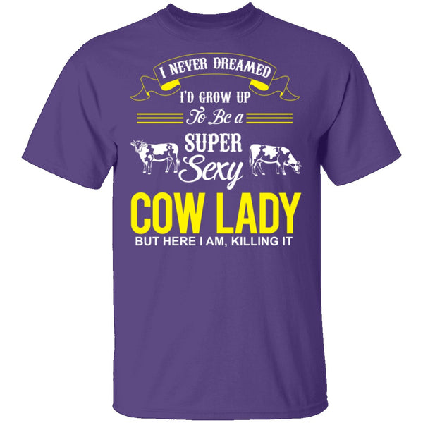 Sexy Cow Lady T-Shirt CustomCat