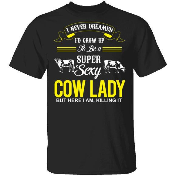 Sexy Cow Lady T-Shirt CustomCat