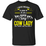 Sexy Cow Lady T-Shirt CustomCat
