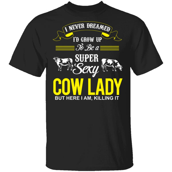 Sexy Cow Lady T-Shirt CustomCat