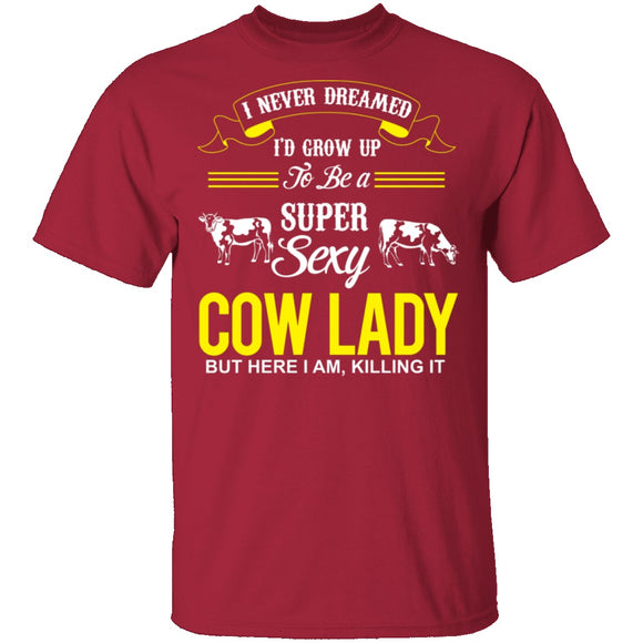 Sexy Cow Lady T-Shirt CustomCat