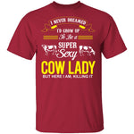 Sexy Cow Lady T-Shirt CustomCat