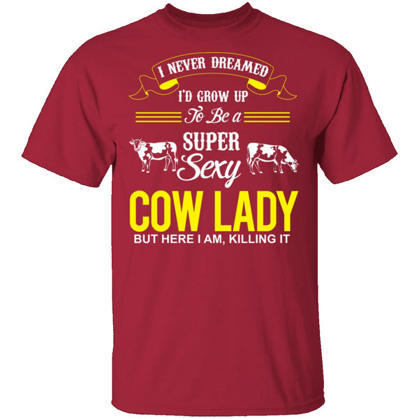 Sexy Cow Lady T-Shirt CustomCat
