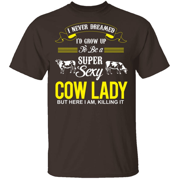 Sexy Cow Lady T-Shirt CustomCat