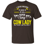 Sexy Cow Lady T-Shirt CustomCat