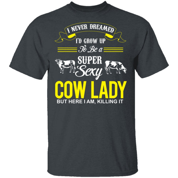 Sexy Cow Lady T-Shirt CustomCat